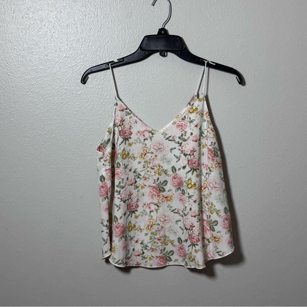 Forever 21 Women Cami‎ White Floral Top size Small